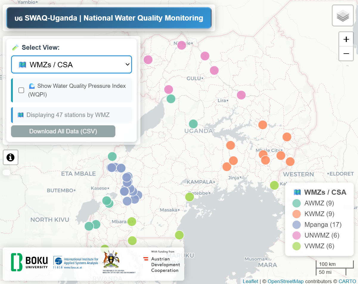 Interactive water quality map